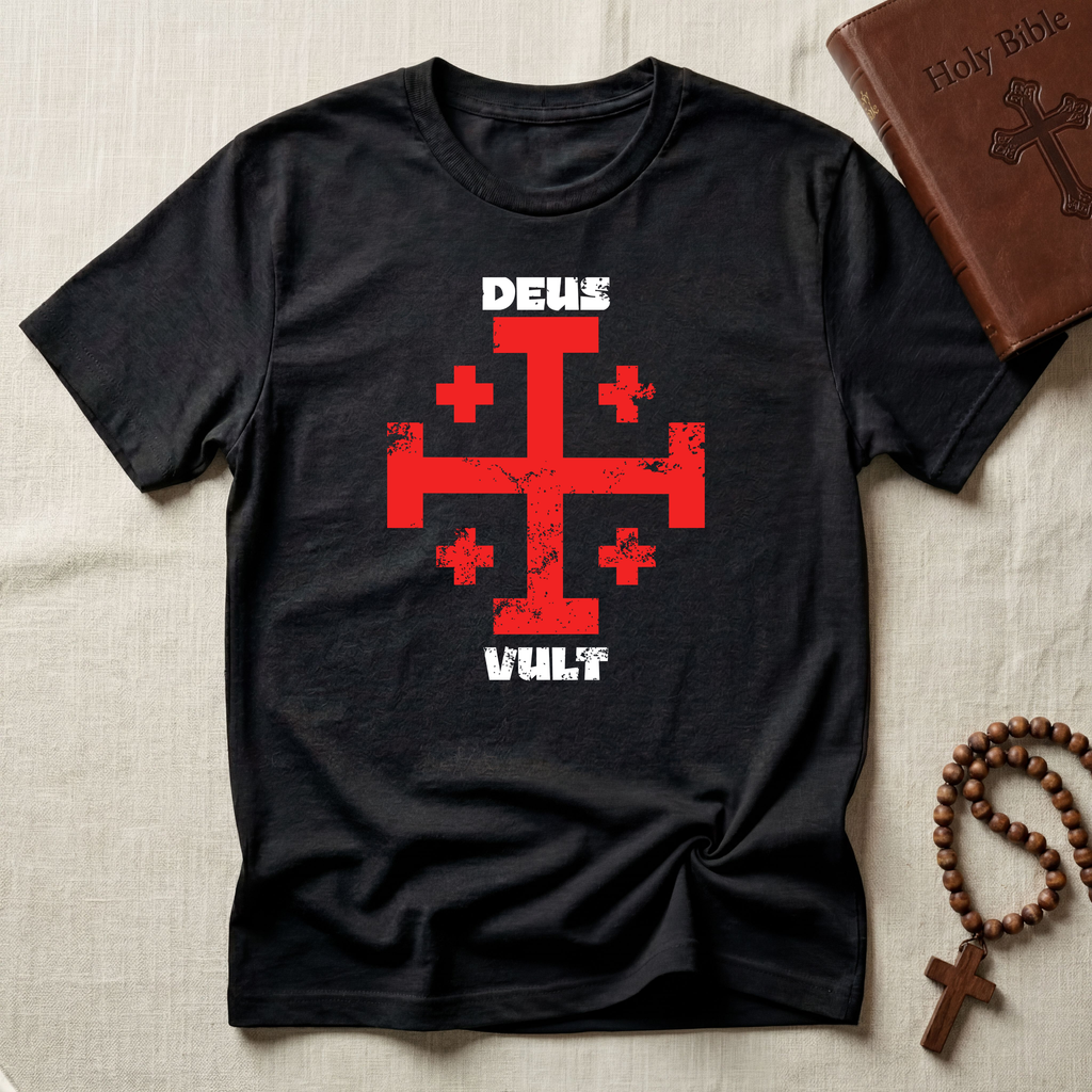 Deus Vult Jerusalem Cross T-Shirt