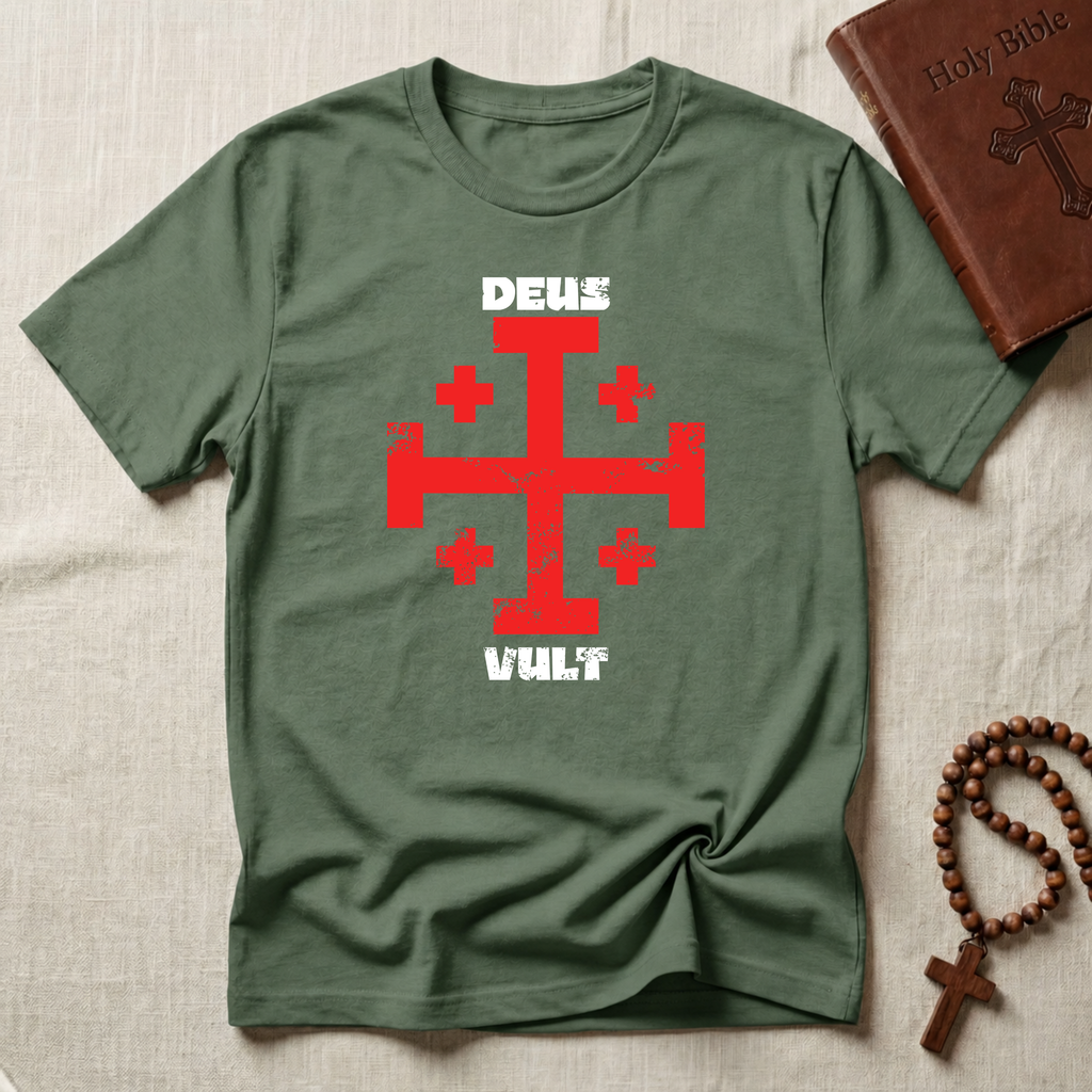 Deus Vult Jerusalem Cross T-Shirt
