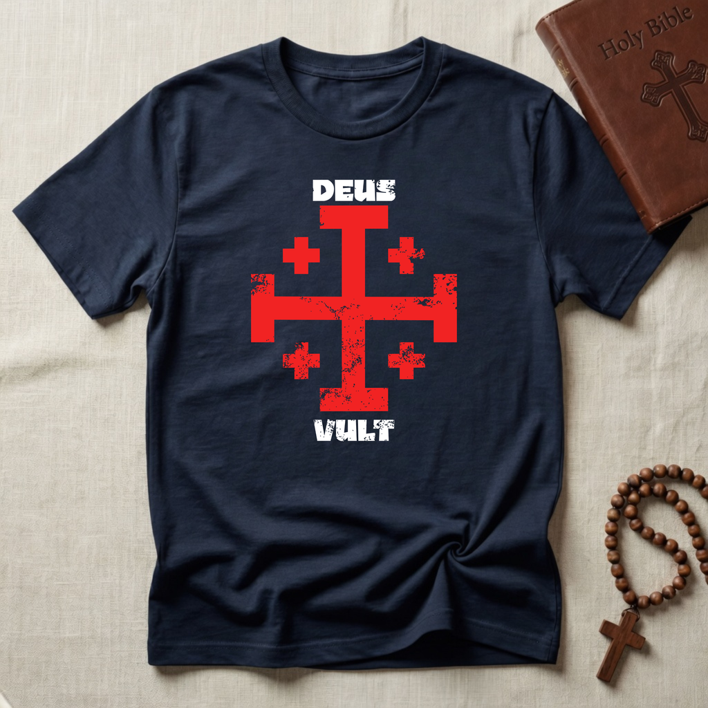 Deus Vult Jerusalem Cross T-Shirt
