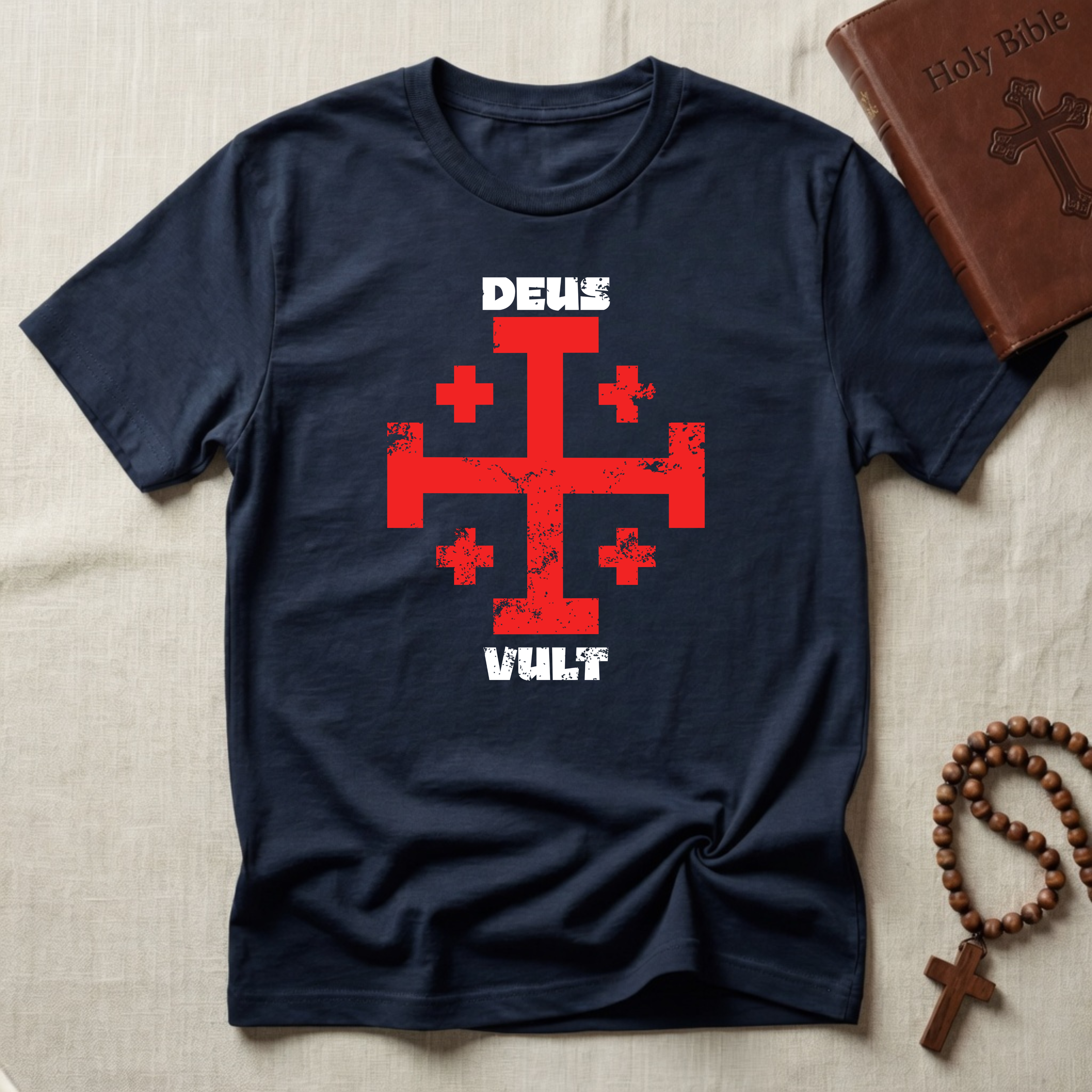 Deus Vult Jerusalem Cross T-Shirt